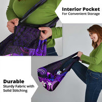 Hawaii Humuhumu Reef Triggerfish Grocery Bag Violet With Plumeria