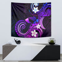 Hawaii Humuhumu Reef Triggerfish Tapestry Violet With Plumeria LT05 - Polynesian Pride