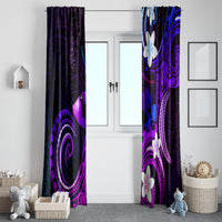 Hawaii Humuhumu Reef Triggerfish Window Curtain Violet With Plumeria LT05 - Polynesian Pride