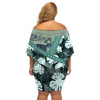 Hawaii Plant Kalo Family Matching Off Shoulder Short Dress and Hawaiian Shirt Hawaiian Tapa Pattern LT05 - Polynesian Pride