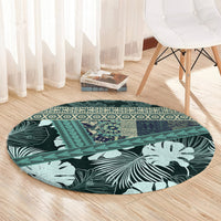 Hawaii Plant Kalo Round Carpet Hawaiian Tapa Pattern LT05 - Polynesian Pride