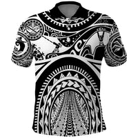 Polynesia Maui Tattoo Inspired Polo Shirt Black Version