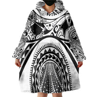 Polynesia Maui Tattoo Inspired Wearable Blanket Hoodie White Version