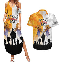 Australia And New Zealand ANZAC Day Couples Matching Summer Maxi Dress and Hawaiian Shirt Lest We Forget LT05 Yellow - Polynesian Pride