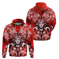 Hawaii Goddess Of Fire Madame Pele Zip Hoodie Polynesian Style LT05 - Polynesian Pride