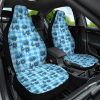 Blue Palaka Hawaii Car Seat Cover Hawaiian Lehua Blossoms