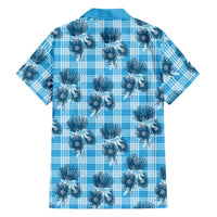Blue Palaka Hawaii Family Matching Mermaid Dress and Hawaiian Shirt Hawaiian Lehua Blossoms LT05 - Polynesian Pride