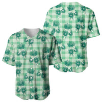 Green Palaka Hawaii Baseball Jersey Hawaiian Lehua Blossoms