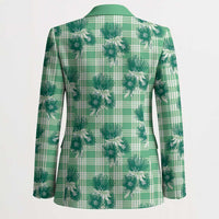 Green Palaka Hawaii Blazer Hawaiian Lehua Blossoms