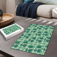 Green Palaka Hawaii Puzzle Hawaiian Lehua Blossoms