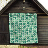 Green Palaka Hawaii Quilt Hawaiian Lehua Blossoms