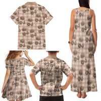 Brown Palaka Hawaii Family Matching Tank Maxi Dress and Hawaiian Shirt Hawaiian Lehua Blossoms LT05 - Polynesian Pride