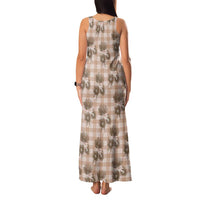 Brown Palaka Hawaii Family Matching Tank Maxi Dress and Hawaiian Shirt Hawaiian Lehua Blossoms LT05 - Polynesian Pride