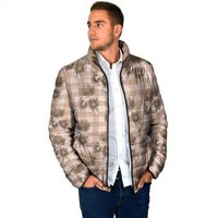 Brown Palaka Hawaii Padded Jacket Hawaiian Lehua Blossoms