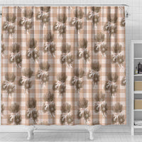 Brown Palaka Hawaii Shower Curtain Hawaiian Lehua Blossoms