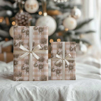 Brown Palaka Hawaii Wrapping Paper Hawaiian Lehua Blossoms