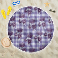 Purple Palaka Hawaii Beach Blanket Hawaiian Lehua Blossoms