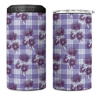 Purple Palaka Hawaii 4 in 1 Can Cooler Tumbler Hawaiian Lehua Blossoms