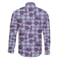 Purple Palaka Hawaii Family Matching Mermaid Dress and Hawaiian Shirt Hawaiian Lehua Blossoms LT05 - Polynesian Pride
