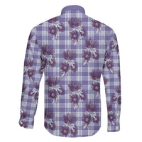 Purple Palaka Hawaii Family Matching Tank Maxi Dress and Hawaiian Shirt Hawaiian Lehua Blossoms LT05 - Polynesian Pride