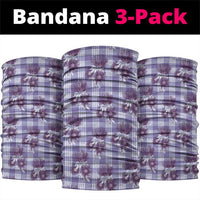 Purple Palaka Hawaii Neck Gaiter Hawaiian Lehua Blossoms