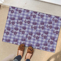 Purple Palaka Hawaii Rubber Doormat Hawaiian Lehua Blossoms