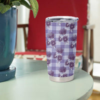 Purple Palaka Hawaii Tumbler Cup Hawaiian Lehua Blossoms