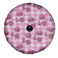 Pink Palaka Hawaii Spare Tire Cover Hawaiian Lehua Blossoms