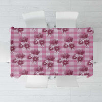 Pink Palaka Hawaii Tablecloth Hawaiian Lehua Blossoms