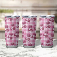 Pink Palaka Hawaii Tumbler Cup Hawaiian Lehua Blossoms