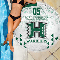 Custom Hawaii Football Beach Blanket Rainbow Warriors Kakau Pattern LT05 - Polynesian Pride