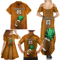 Custom Hawaii Honolulu Football Bowl Family Matching Summer Maxi Dress and Hawaiian Shirt Simple Style LT05 - Polynesian Pride