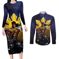 Philippines The First Hero Couples Matching Long Sleeve Bodycon Dress and Long Sleeve Button Shirt Lapu Lapu Know Your Roots