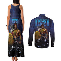 Philippines The First Hero Couples Matching Tank Maxi Dress and Long Sleeve Button Shirt Lapu Lapu Know Your Roots