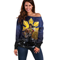 Philippines The First Hero Off Shoulder Sweater Lapu Lapu Know Your Roots