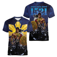 Philippines The First Hero Women V-Neck T-Shirt Lapu Lapu Know Your Roots