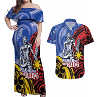 Philippines Lapu-Lapu Couples Matching Off Shoulder Maxi Dress and Hawaiian Shirt Proud Of My King