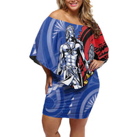 Philippines Lapu-Lapu Family Matching Off Shoulder Short Dress and Hawaiian Shirt Proud Of My King