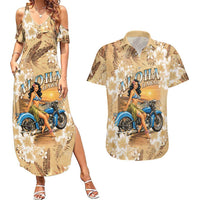 Aloha Hawaii Biker Couples Matching Summer Maxi Dress and Hawaiian Shirt Ride To Paradise