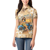 Aloha Hawaii Biker Women Polo Shirt Ride To Paradise