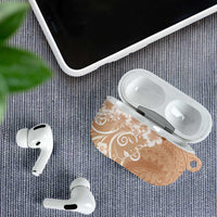 Polynesian Women's Day AirPods Case Brown Hibiscus Flowers With Polynesian Pattern