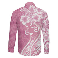 Polynesian Women's Day Family Matching Mermaid Dress and Hawaiian Shirt Pink Hibiscus Flowers With Polynesian Pattern LT05 - Polynesian Pride