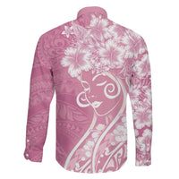 Polynesian Women's Day Family Matching Off The Shoulder Long Sleeve Dress and Hawaiian Shirt Pink Hibiscus Flowers With Polynesian Pattern LT05 - Polynesian Pride