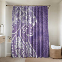 Polynesian Women's Day Bathroom Set Purple Hibiscus Flowers With Polynesian Pattern
