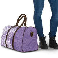 Polynesian Women's Day Travel Bag Purple Hibiscus Flowers With Polynesian Pattern