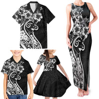 Polynesian Women's Day Family Matching Tank Maxi Dress and Hawaiian Shirt Black Hibiscus Flowers With Polynesian Pattern LT05 - Polynesian Pride