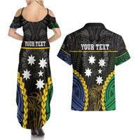 Personalised South Sea Islanders And Gilbert Islands Couples Matching Summer Maxi Dress and Hawaiian Shirt Kanakas Polynesian Pattern