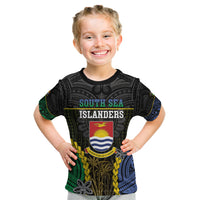 Personalised South Sea Islanders And Gilbert Islands Kid T Shirt Kanakas Polynesian Pattern