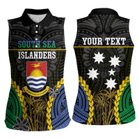 Personalised South Sea Islanders And Gilbert Islands Women Sleeveless Polo Shirt Kanakas Polynesian Pattern