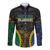 Personalised South Sea Islanders And New Ireland Long Sleeve Button Shirt Kanakas Polynesian Pattern